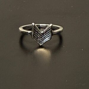 Silver Chevron V-Point Ring